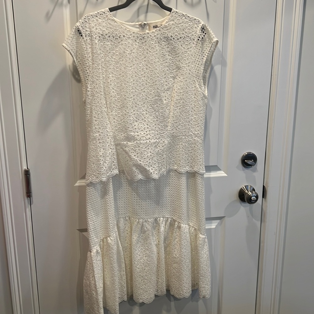 👗 DVF! Designer Diane Von Furstenberg sz 16 eyelet peplum dress - Picture 4 of 5